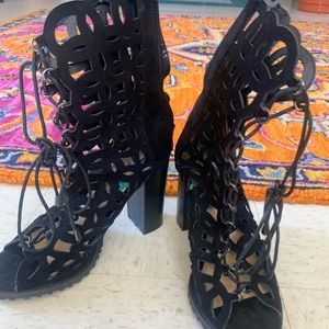 “Kiara” Cut out lace up sandal